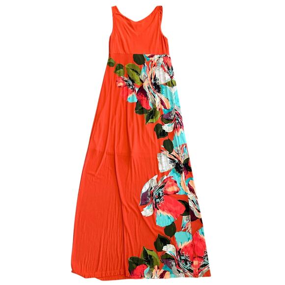 Tommy Bahama Sz S Madalena Rose Floral Maxi Dress Sleeveless Tropical Hibiscus - Picture 2 of 13
